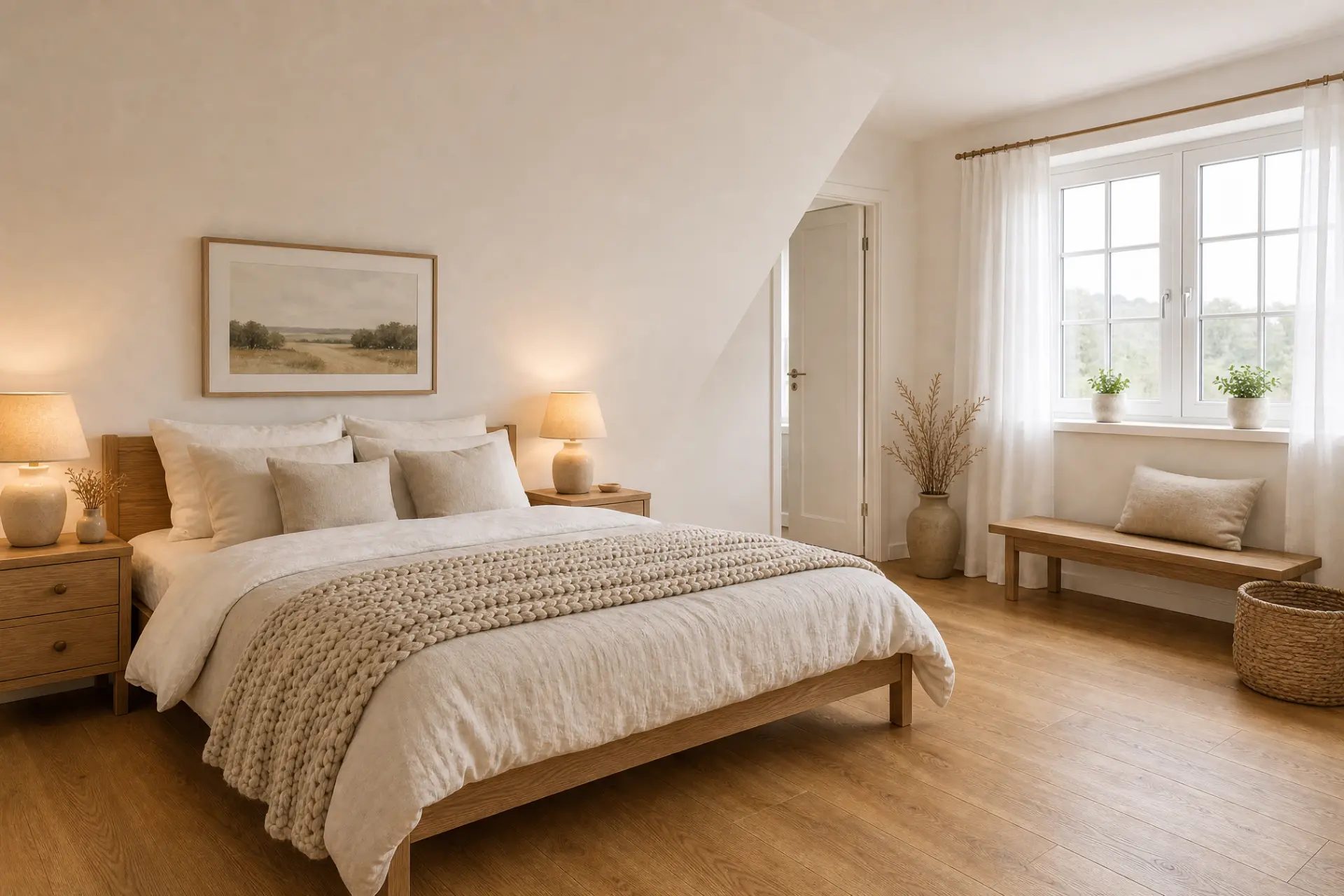 Weiteres Schlafzimmer mit Fenster ins Grüne